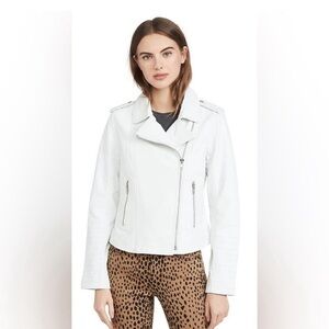 BB Dakota Hello Moto Leather Jacket Ivory White M